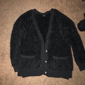 Black fuzzy cardigan
